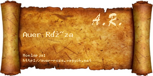 Auer Róza névjegykártya
